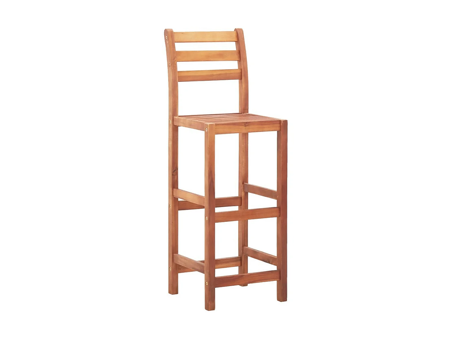 Chaises de bar bois d'acacia naturel Koret - Lot de 2