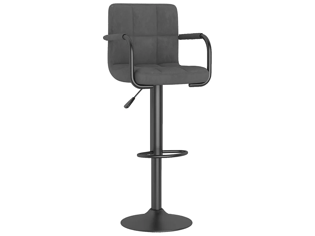 Tabourets de bar design avec accoudoir velours gris foncé Konfa - Lot de 2