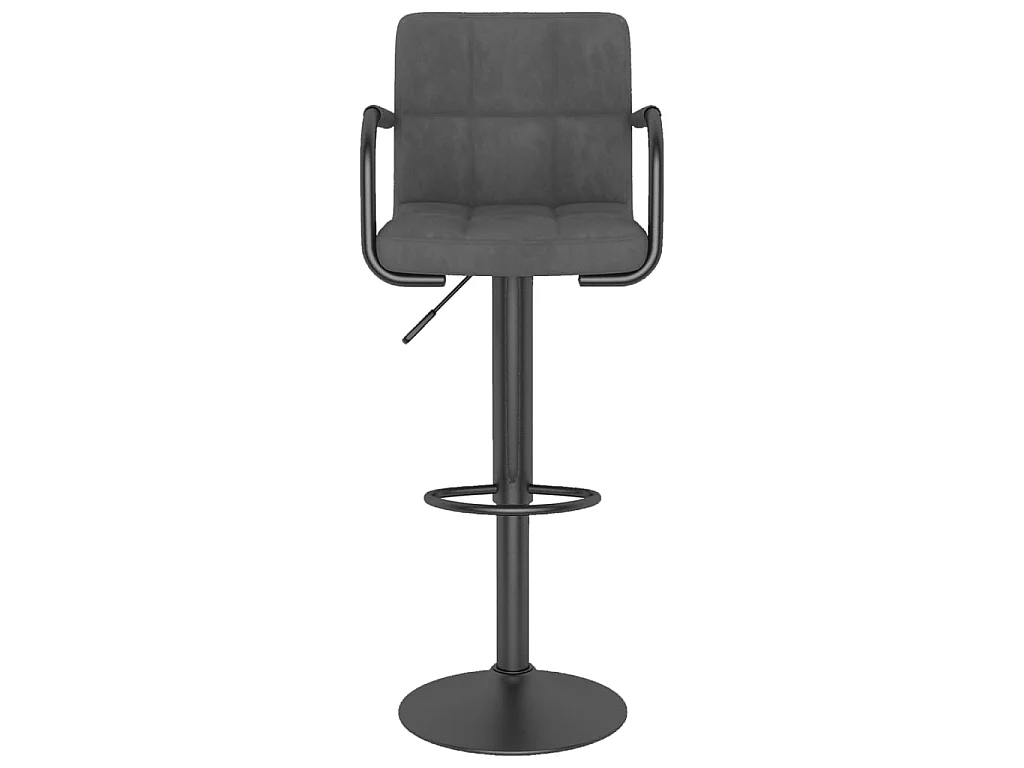 Tabourets de bar design avec accoudoir velours gris foncé Konfa - Lot de 2