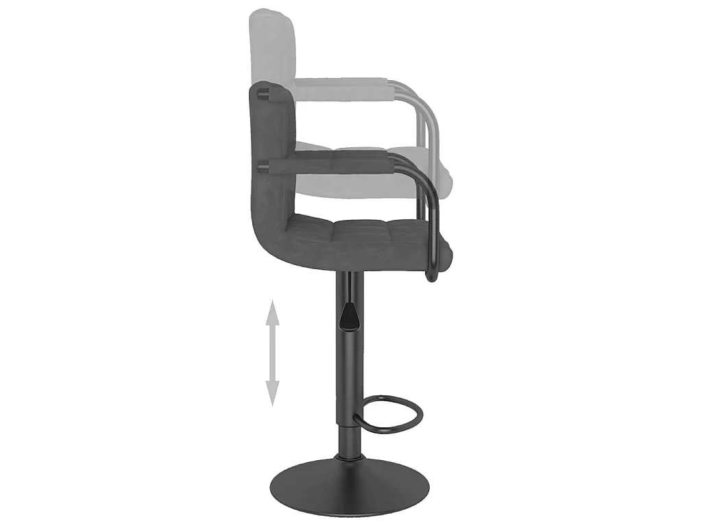 Tabourets de bar design avec accoudoir velours gris foncé Konfa - Lot de 2