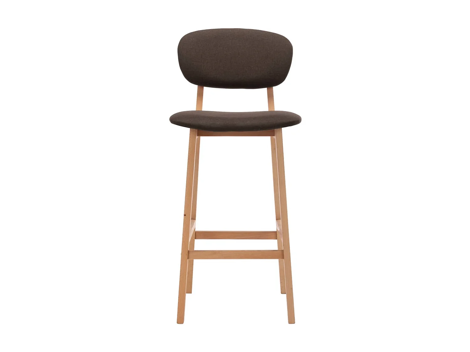 Chaise de bar tissu marron et bois de hêtre massif Kamila - Lot de 2