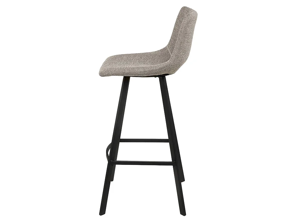 Tabouret moderne tissu avec pieds en métal noir Karane-Couleur Beige-Hauteur d'assise 76 cm
