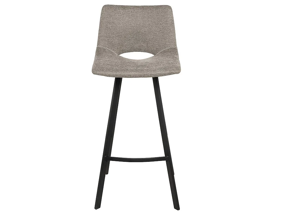 Tabouret moderne tissu avec pieds en métal noir Karane-Couleur Beige-Hauteur d'assise 76 cm