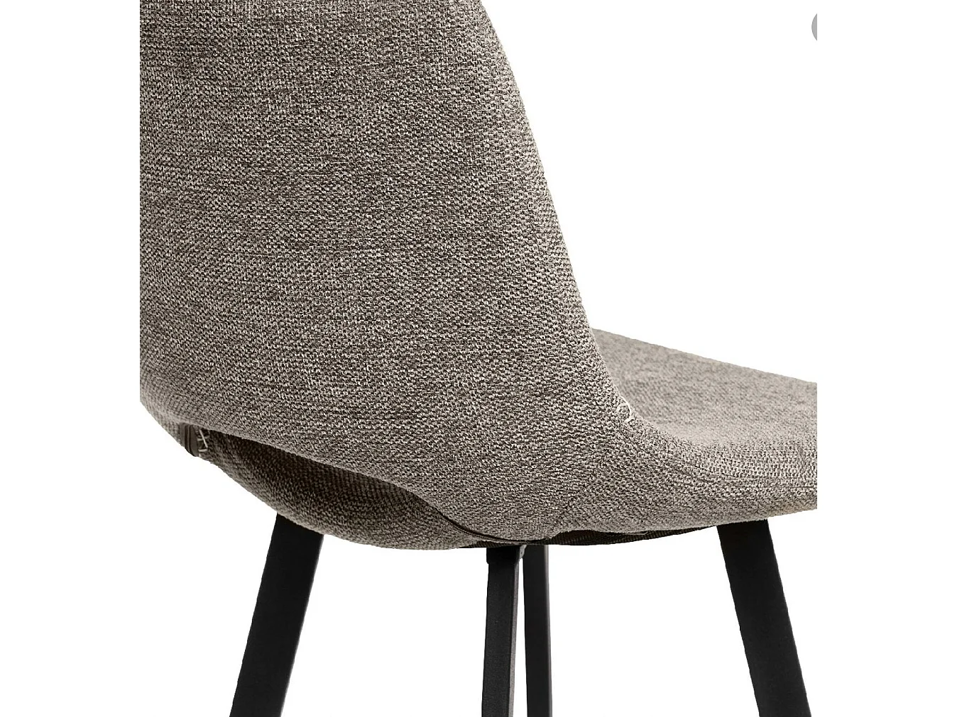 Tabouret moderne tissu avec pieds en métal noir Karane-Couleur Beige-Hauteur d'assise 76 cm