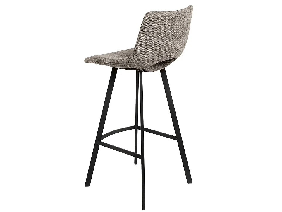 Tabouret moderne tissu avec pieds en métal noir Karane-Couleur Beige-Hauteur d'assise 76 cm