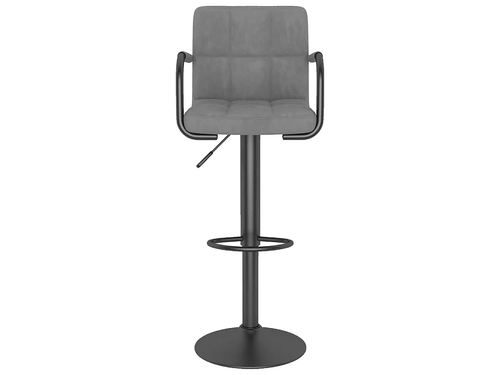 Tabourets de bar design avec accoudoir velours gris clair Konfa - Lot de 2