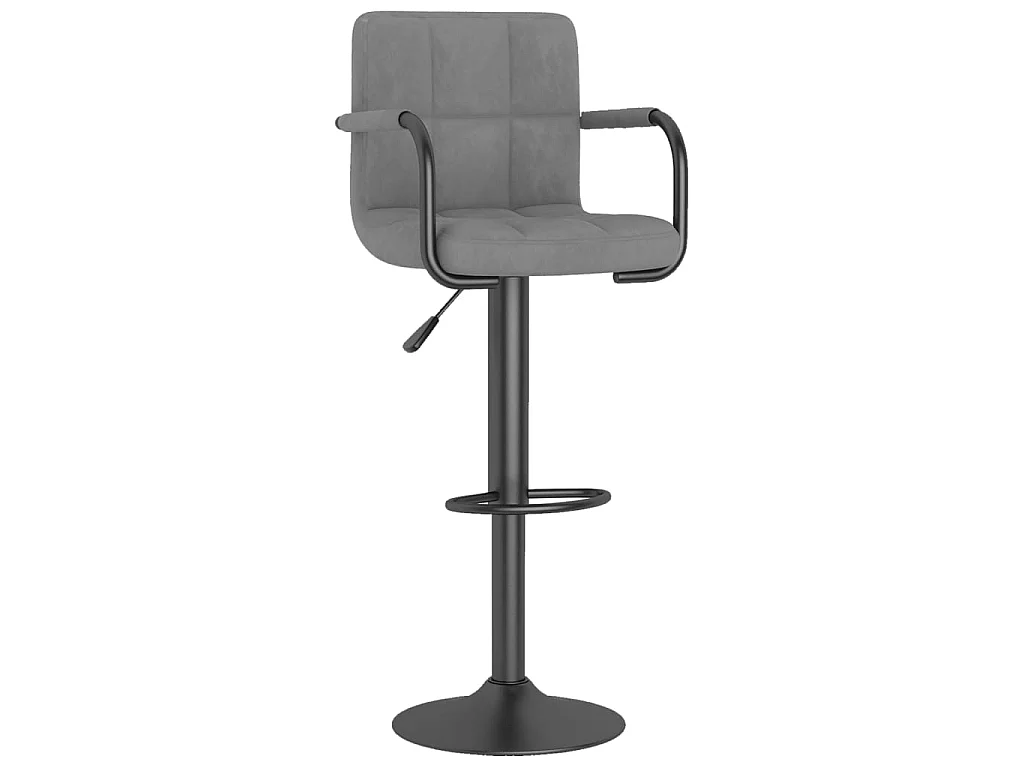 Tabourets de bar design avec accoudoir velours gris clair Konfa - Lot de 2
