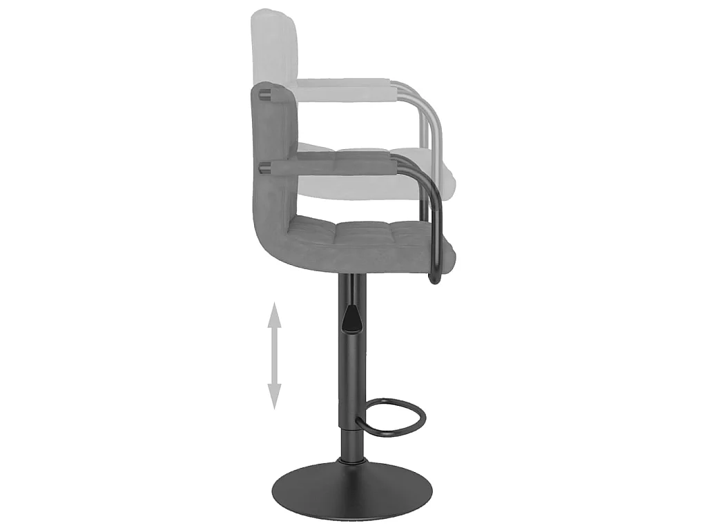 Tabourets de bar design avec accoudoir velours gris clair Konfa - Lot de 2