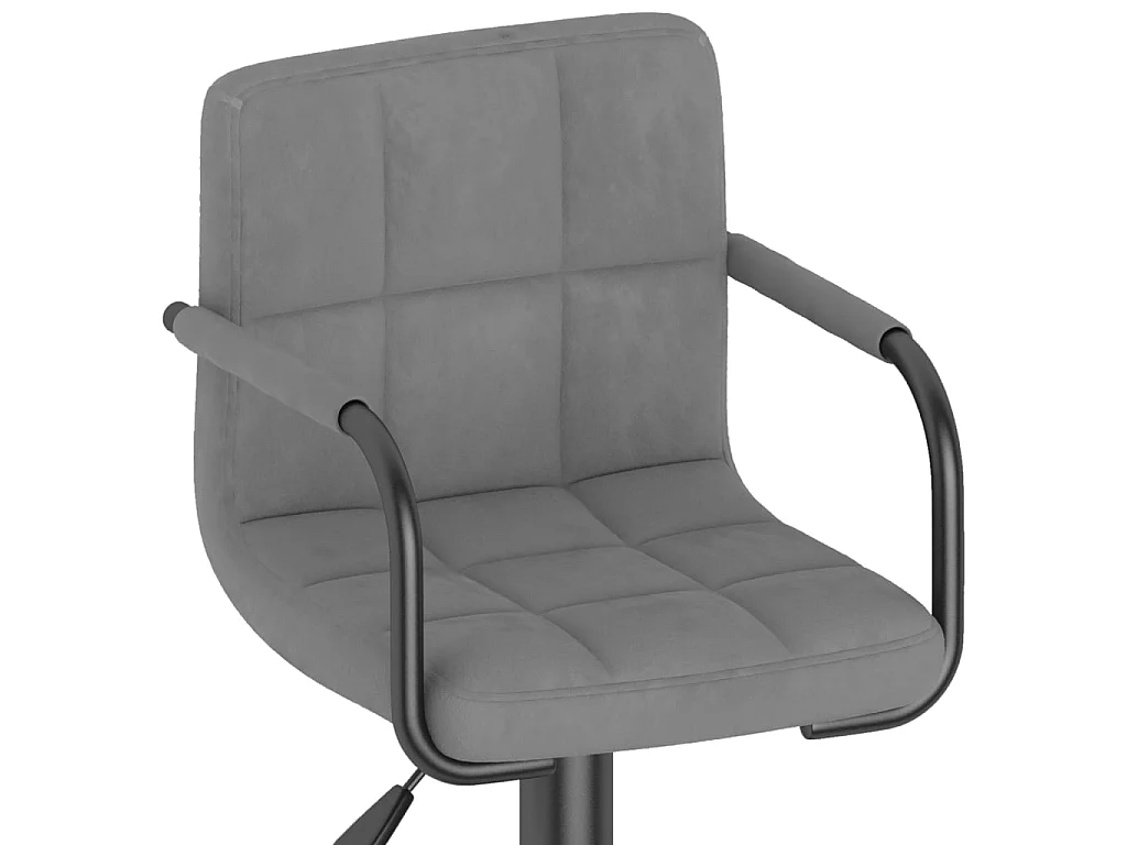 Tabourets de bar design avec accoudoir velours gris clair Konfa - Lot de 2