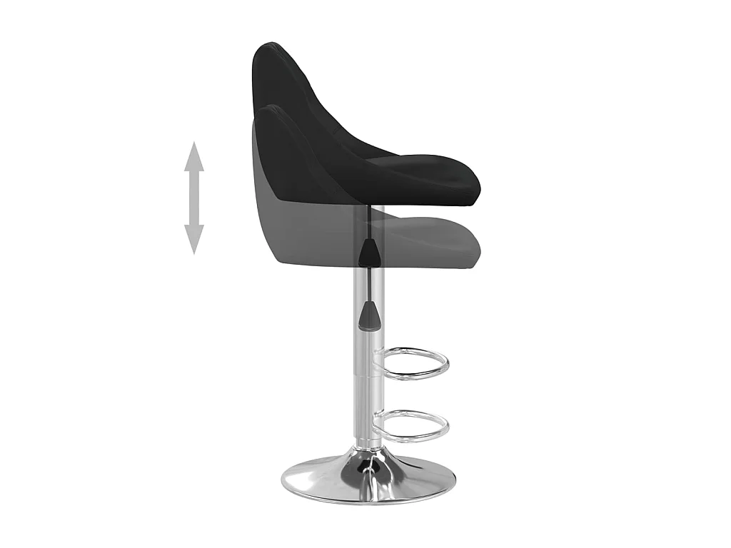 Tabourets de bar 2 pcs Noir Similicuir 16
