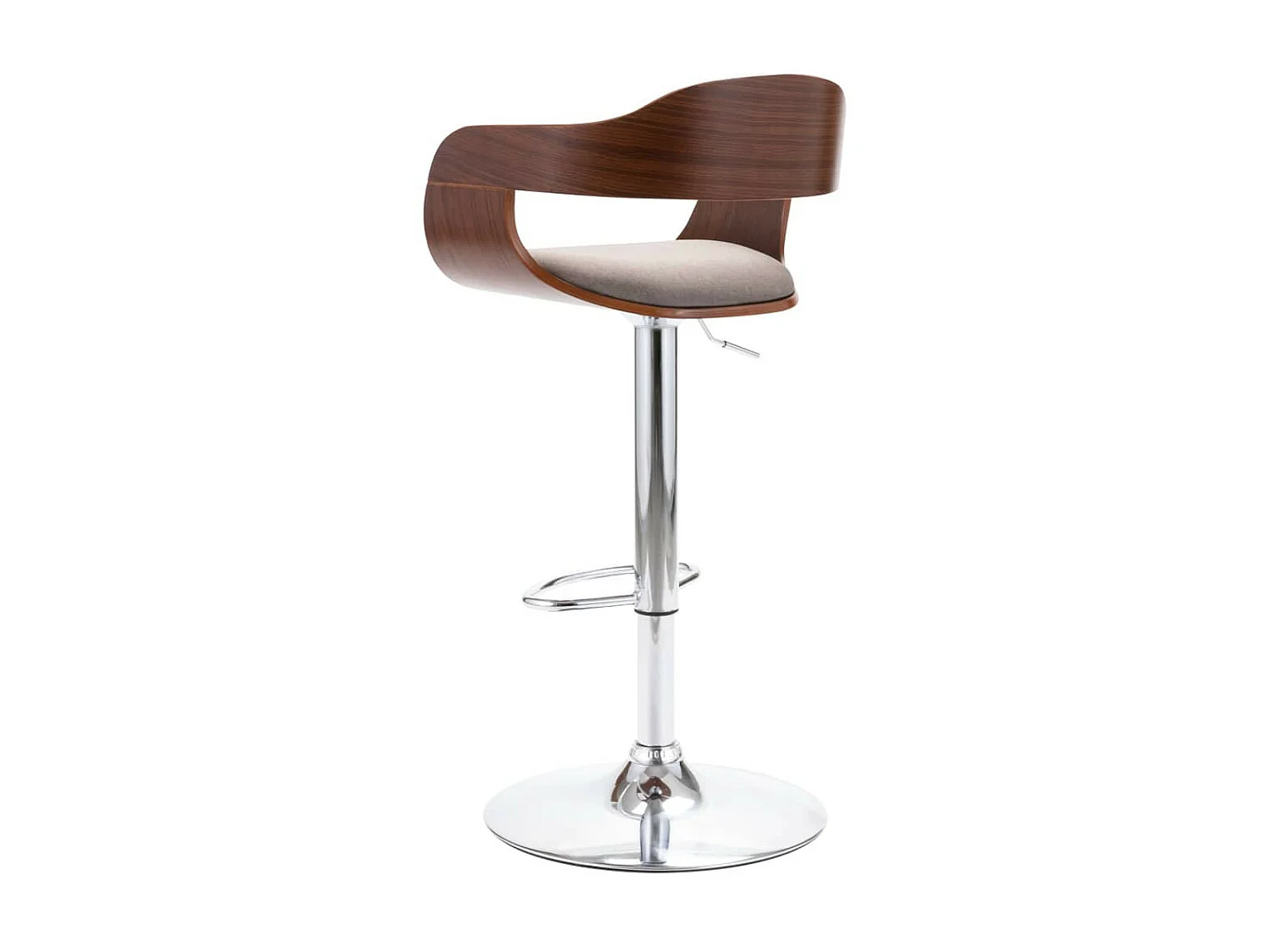 Chaise de bar Contreplaqué et tissu taupe