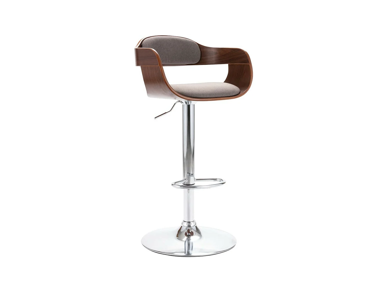 Chaise de bar Contreplaqué et tissu taupe