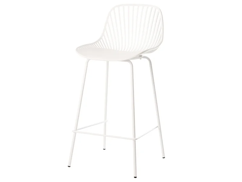 Tabouret métal et assise en polypropylène Typhon-Couleur Blanc