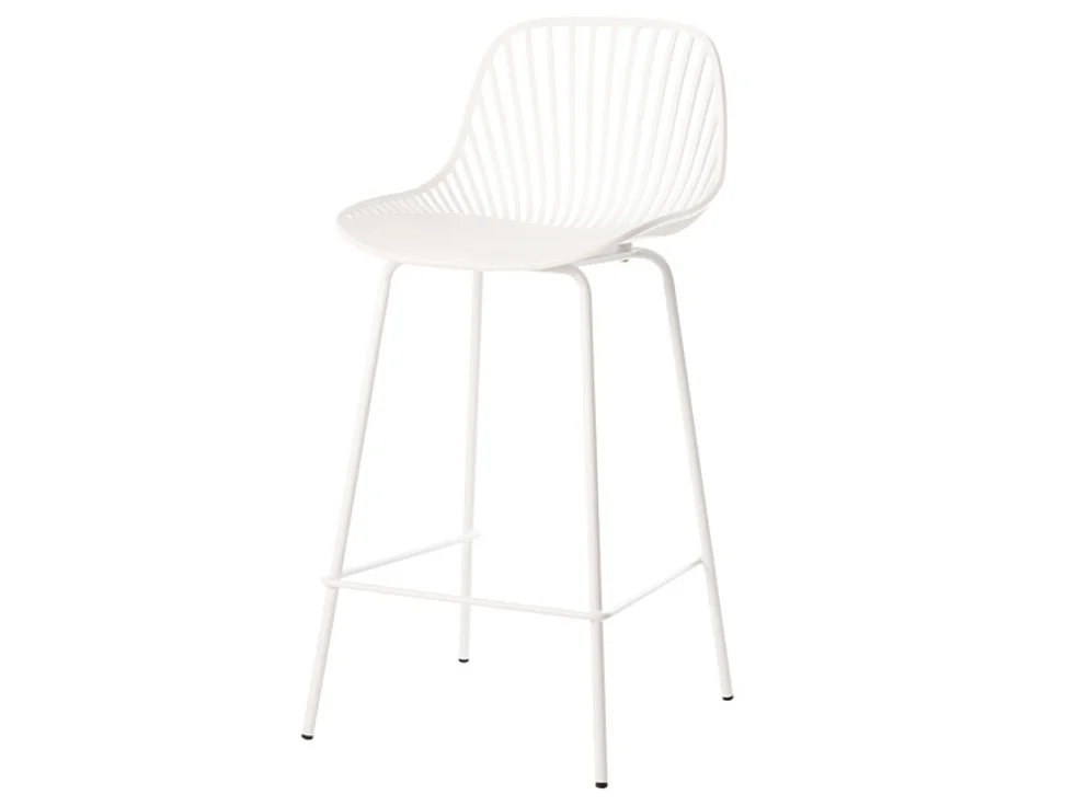 Tabouret métal et assise en polypropylène Typhon-Couleur Blanc