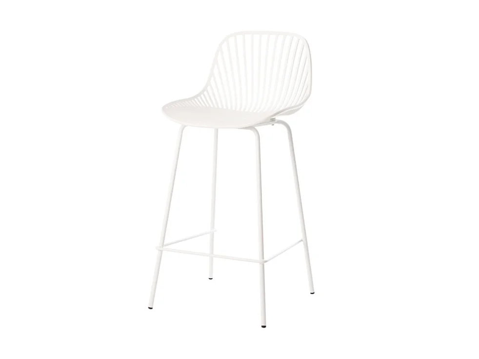 Tabouret métal et assise en polypropylène Typhon-Couleur Blanc