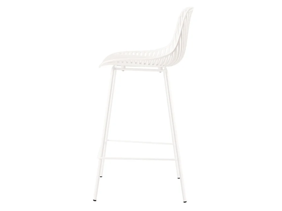 Tabouret métal et assise en polypropylène Typhon-Couleur Blanc