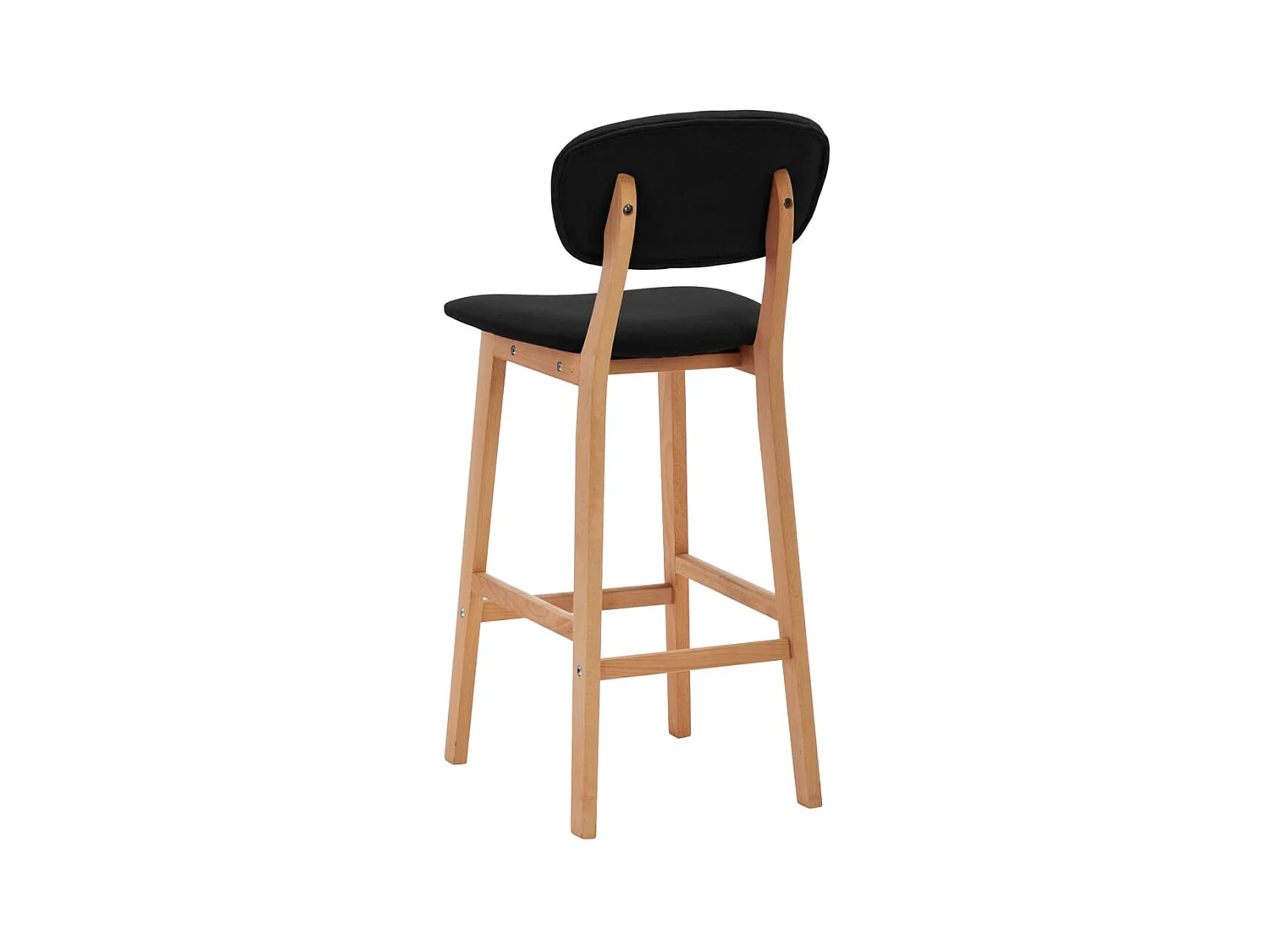 Chaise de bar tissu noir et bois de hêtre massif Kamila - Lot de 2