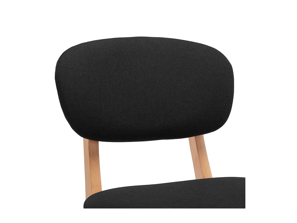 Chaise de bar tissu noir et bois de hêtre massif Kamila - Lot de 2