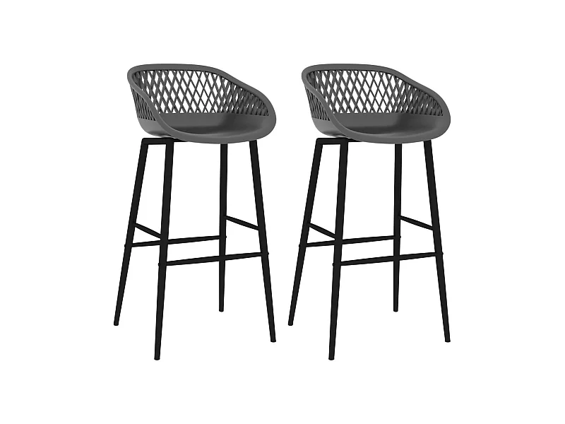 Chaises de bar 2 pcs Gris 4