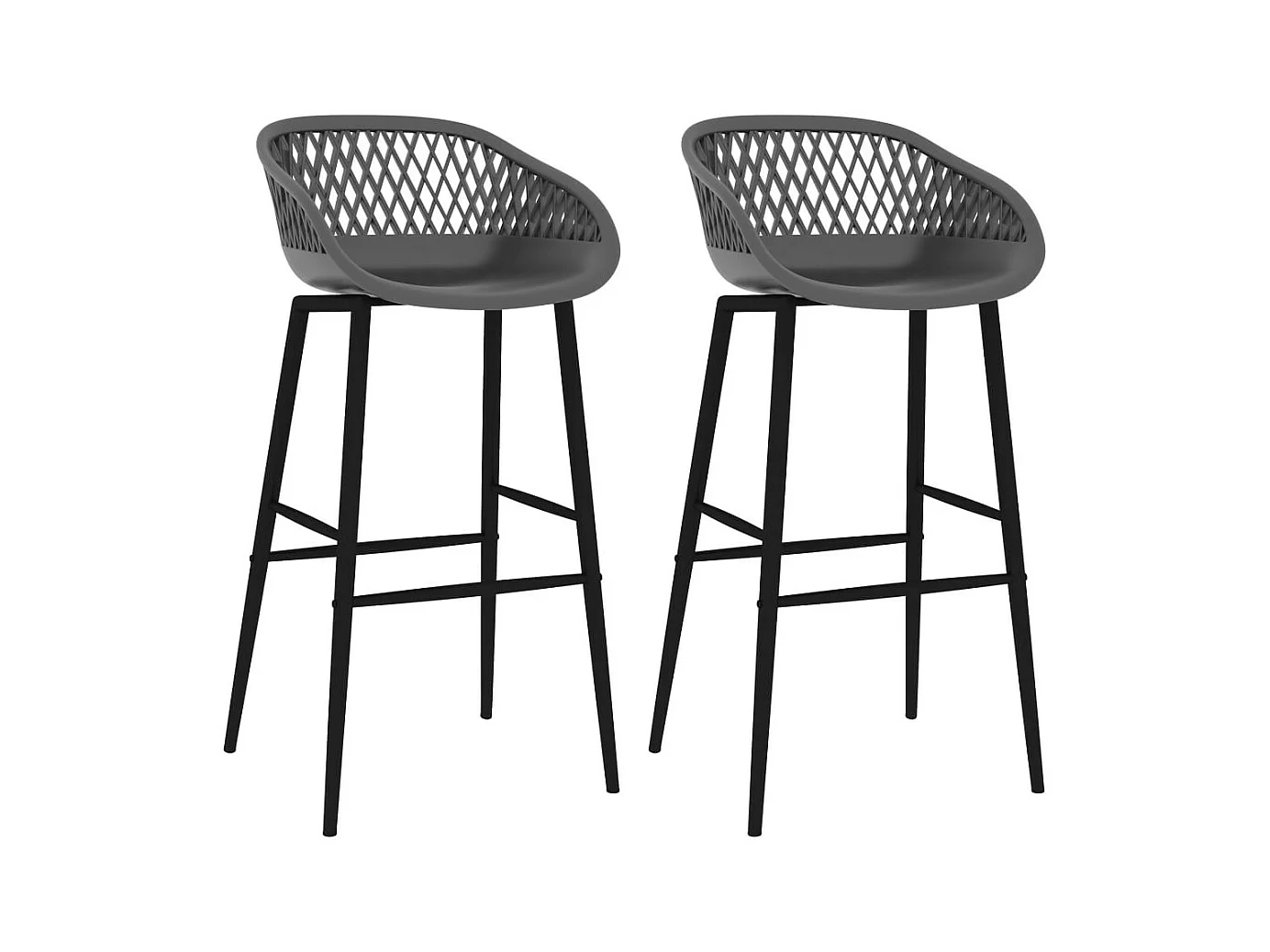 Chaises de bar 2 pcs Gris 4