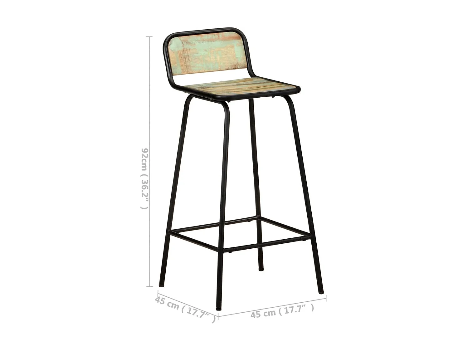 Chaises de bar 4 pcs Bois de récupération solide