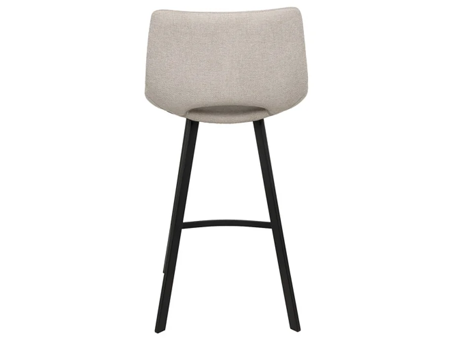 Tabouret moderne tissu avec pieds en métal noir Karane-Couleur Beige clair-Hauteur d'assise 66 cm