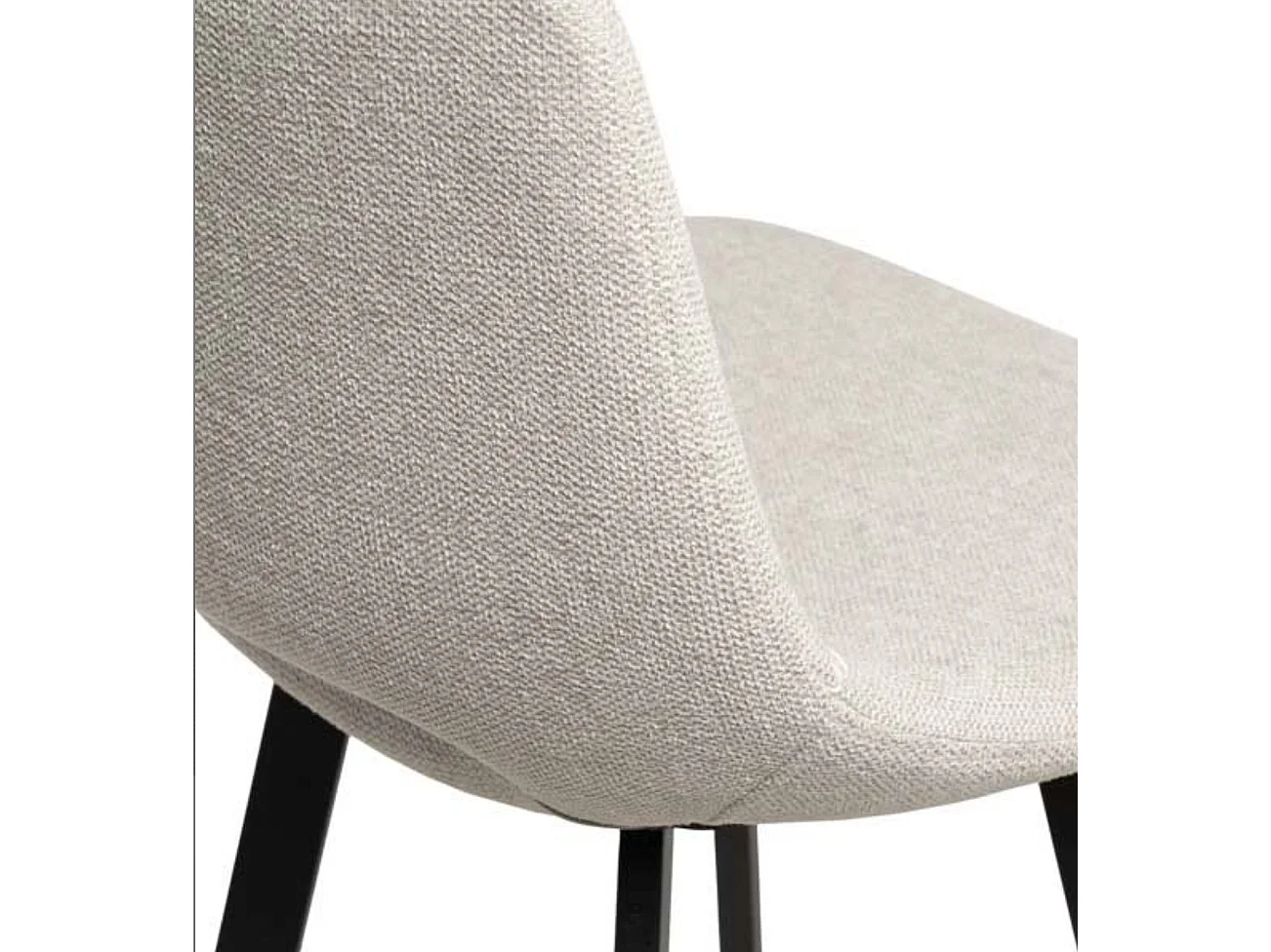 Tabouret moderne tissu avec pieds en métal noir Karane-Couleur Beige clair-Hauteur d'assise 66 cm