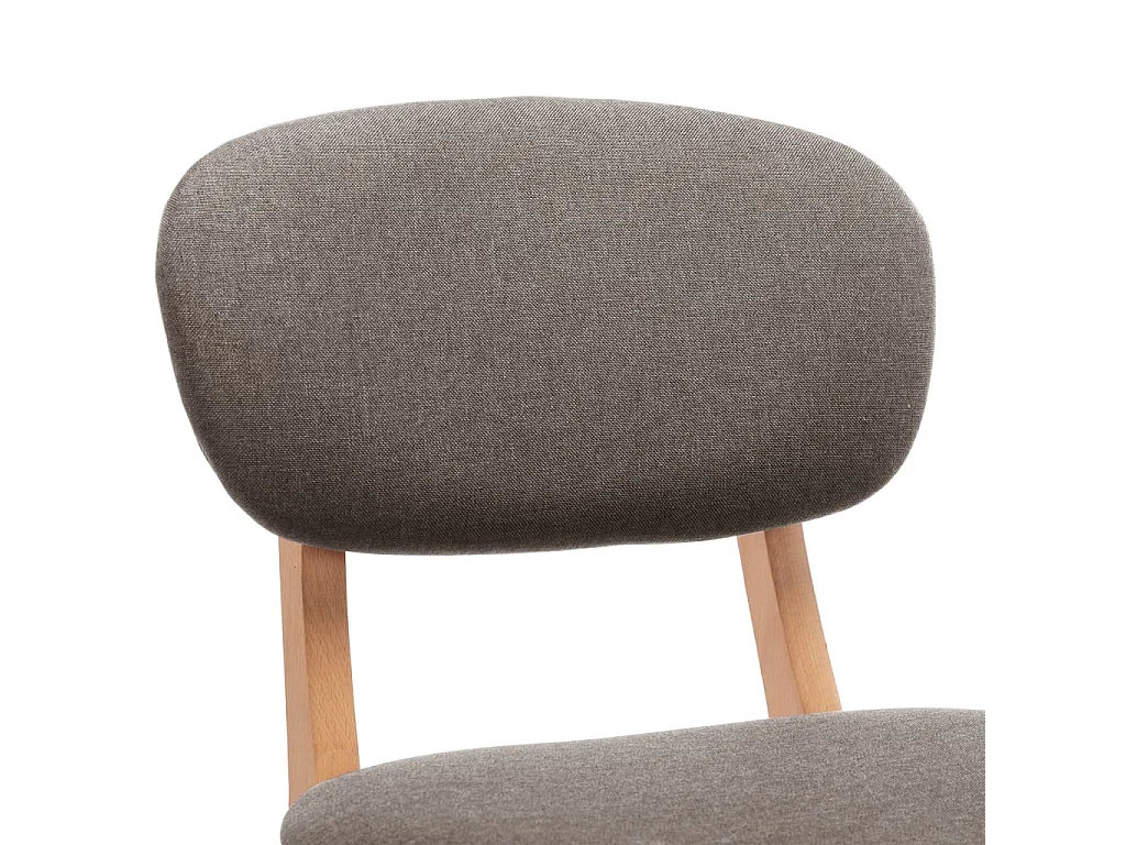 Chaise de bar tissu beige et bois de hêtre massif Kamila - Lot de 2