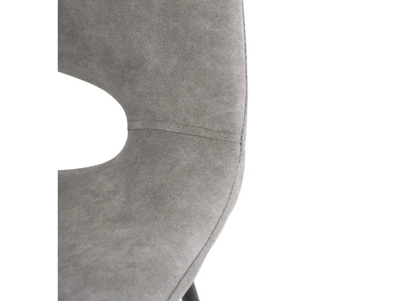 Chaise de bar polyester imitation cuir avec pieds en métal Roxane-Couleur Gris clair-Hauteur d'assise 65 cm