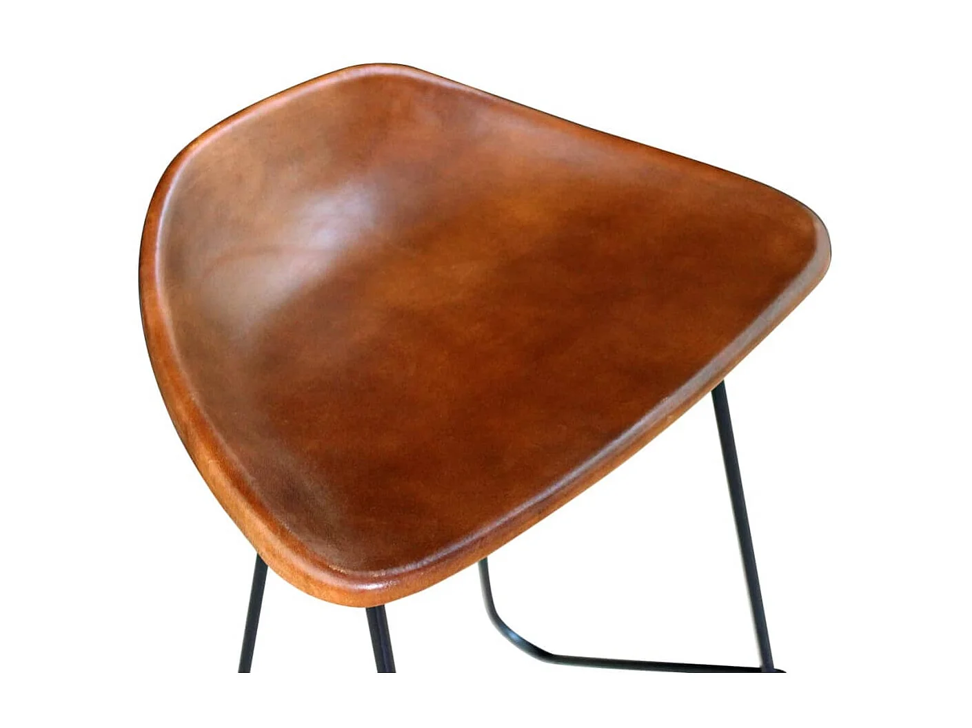 Chaises de bar 6 pcs Marron Cuir véritable 2