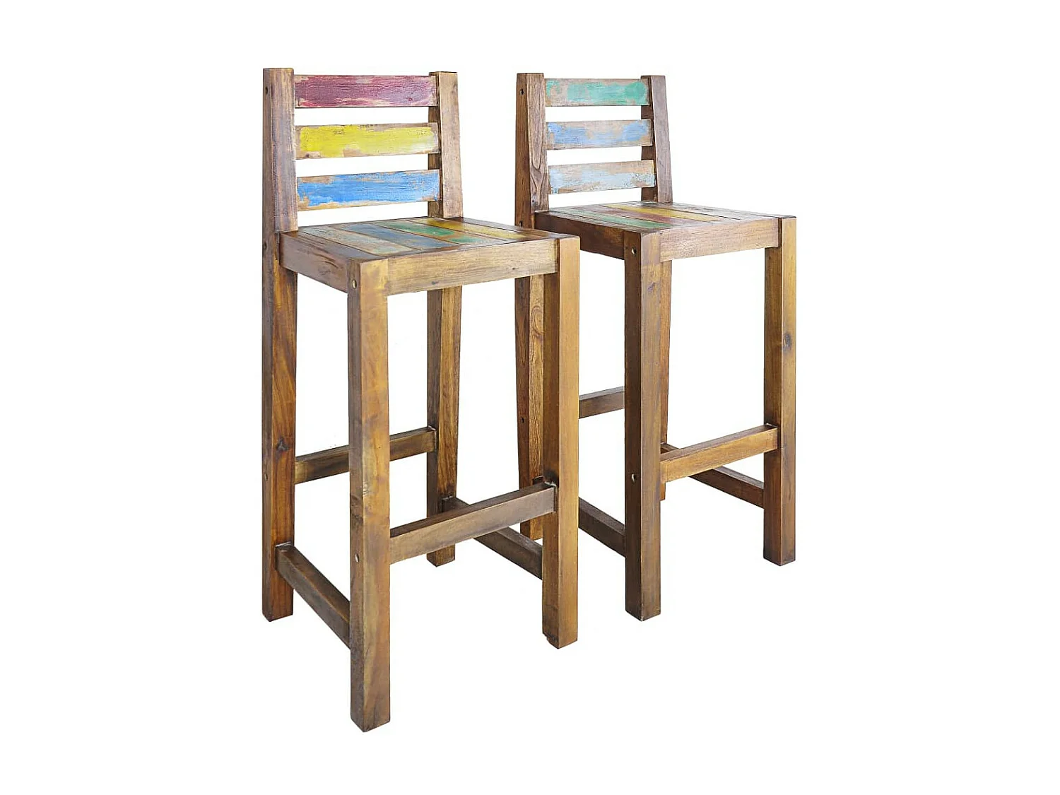 Tabourets de bar 2 pcs Bois massif de récupération
