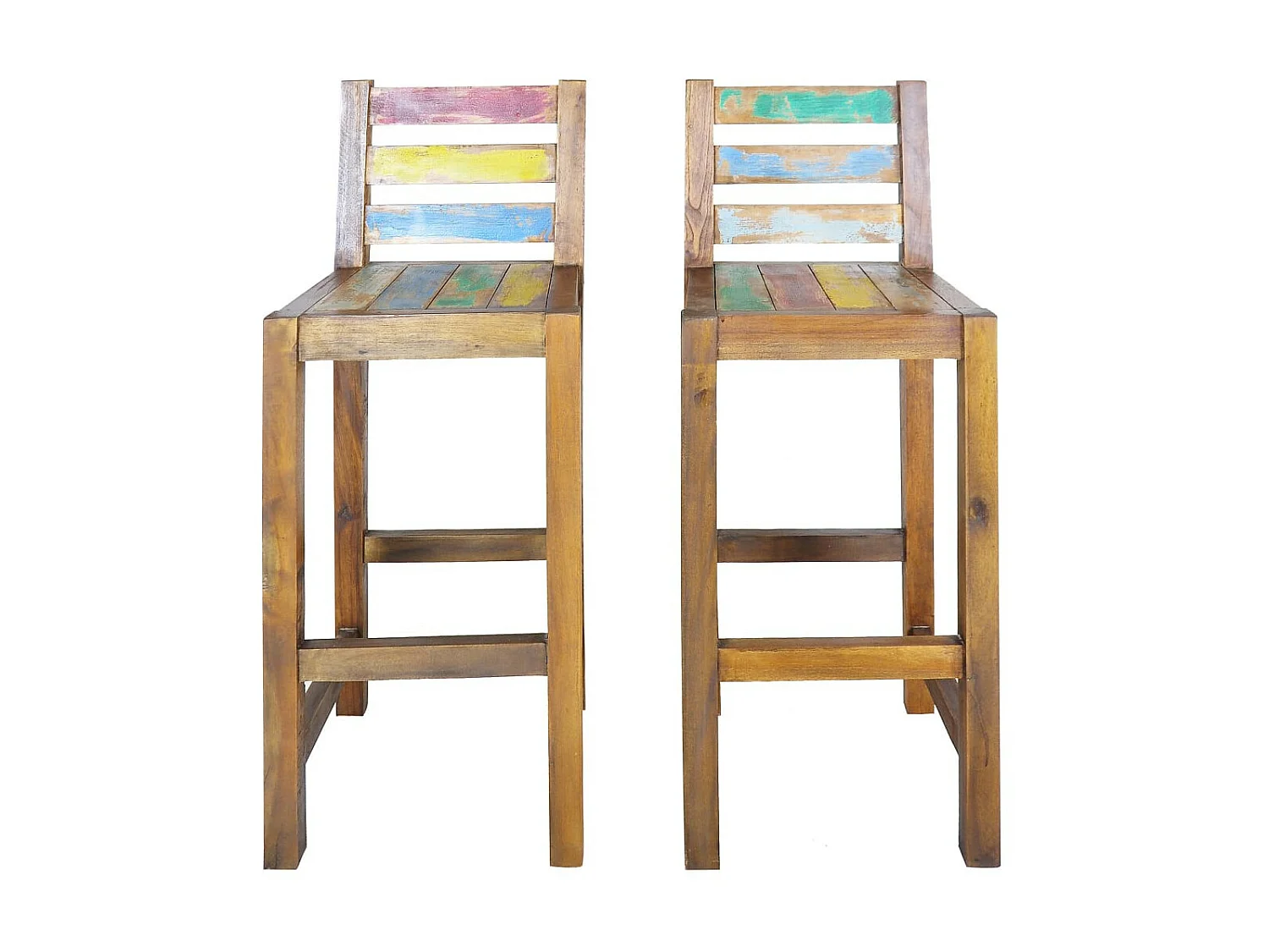 Tabourets de bar 2 pcs Bois massif de récupération