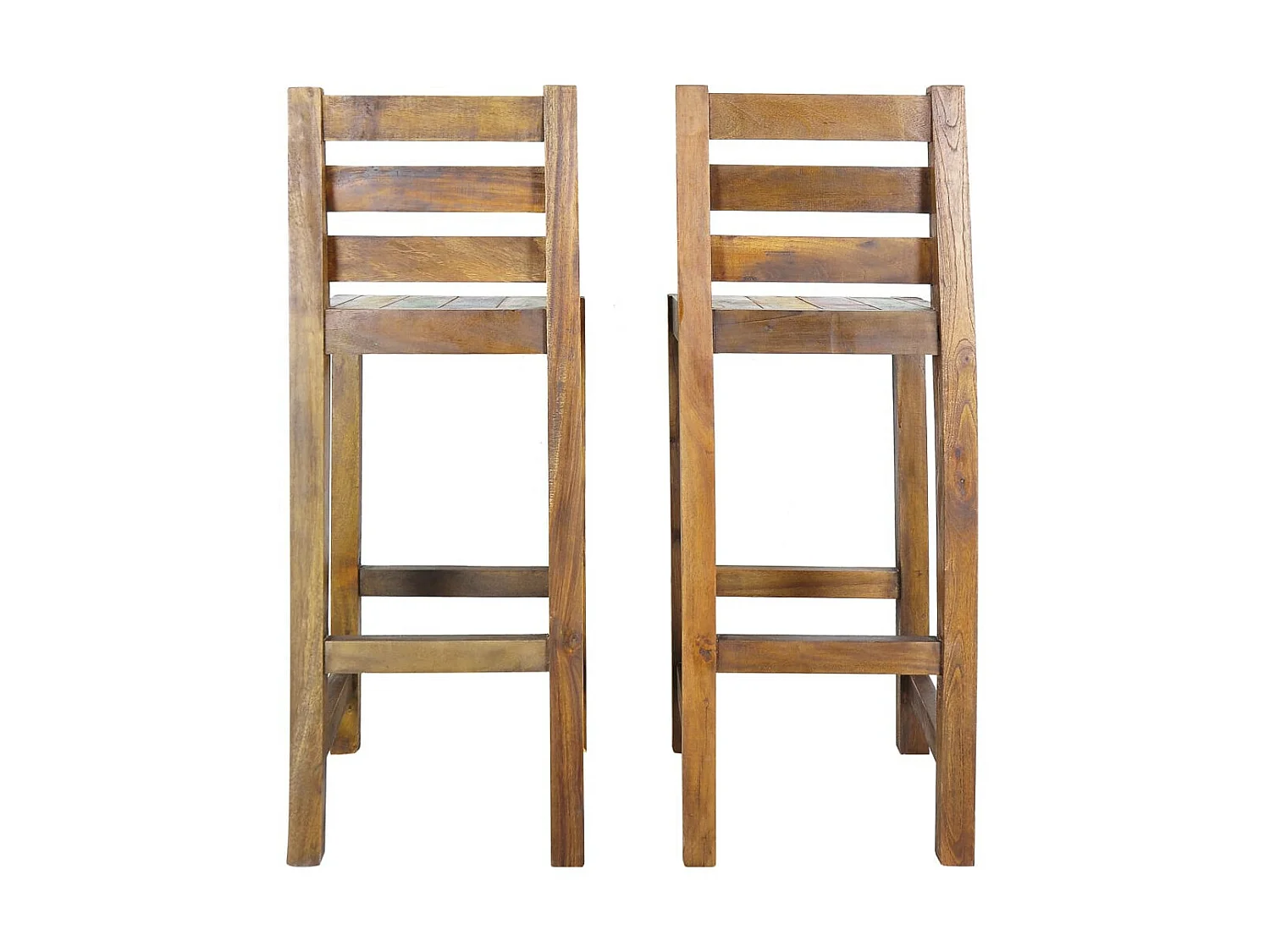 Tabourets de bar 2 pcs Bois massif de récupération