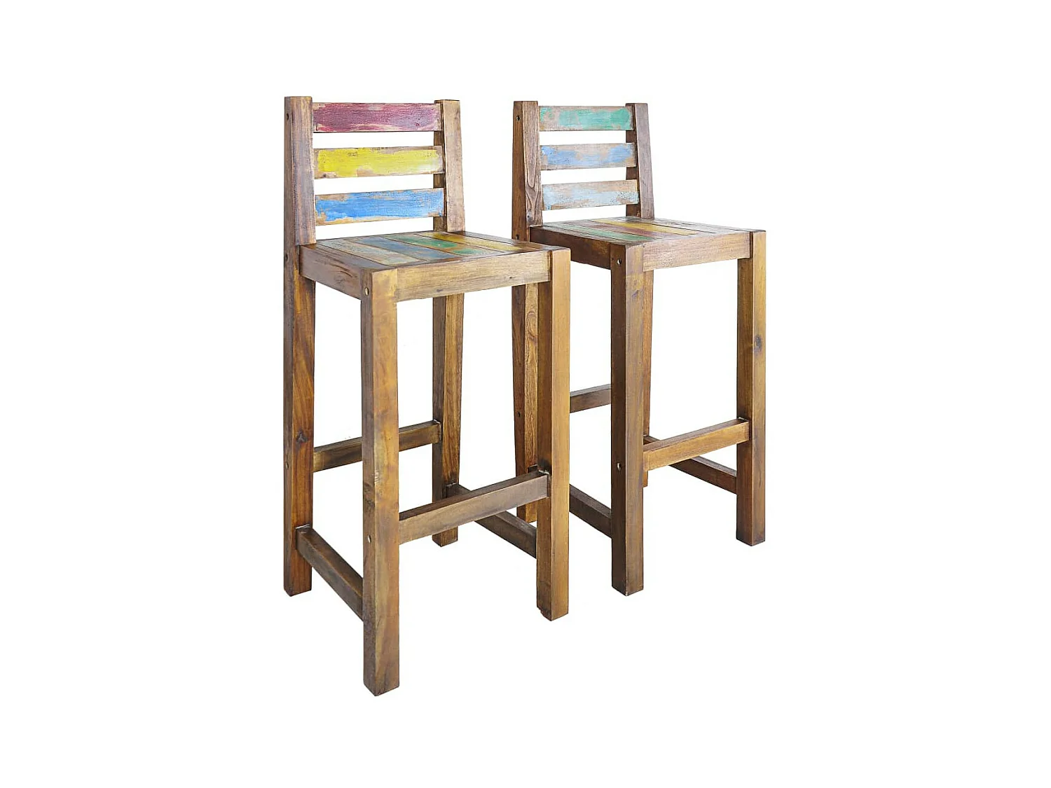 Tabourets de bar 2 pcs Bois massif de récupération