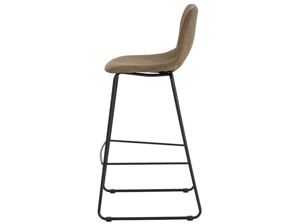 Roxane kunstleer polyester barstoel met metalen poten-Kleur Bruin-Stoelhoogte 65cm