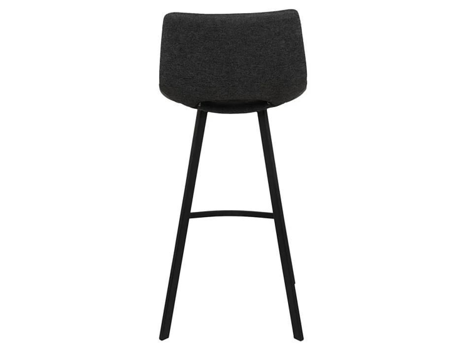 Tabouret moderne tissu avec pieds en métal noir Karane-Couleur Gris foncé-Hauteur d'assise 76 cm