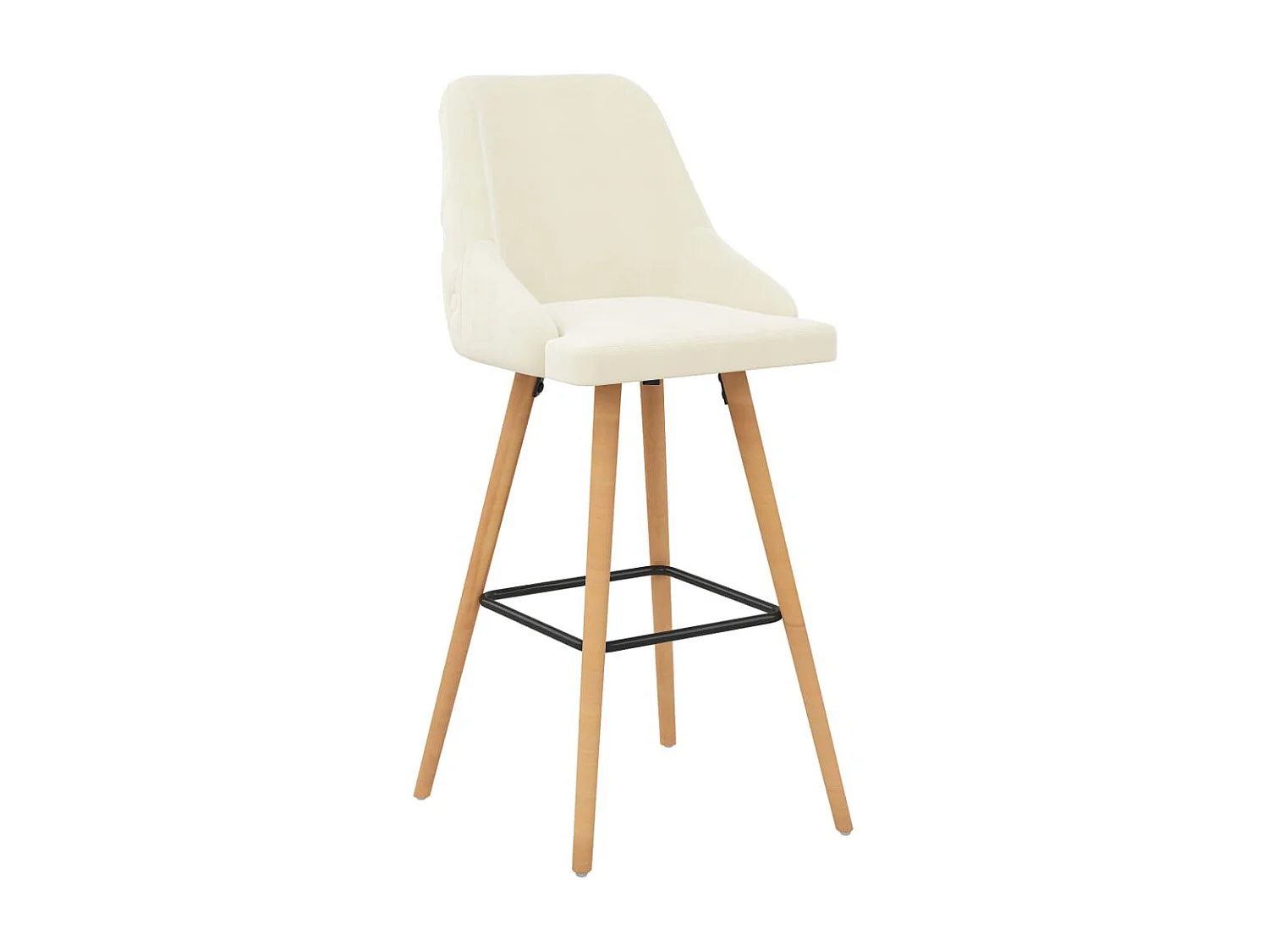 Chaises de bar 2 pcs Crème Velours