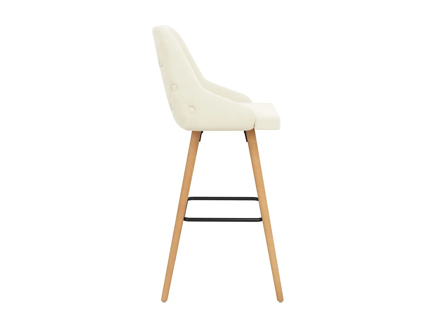 Chaises de bar 2 pcs Crème Velours