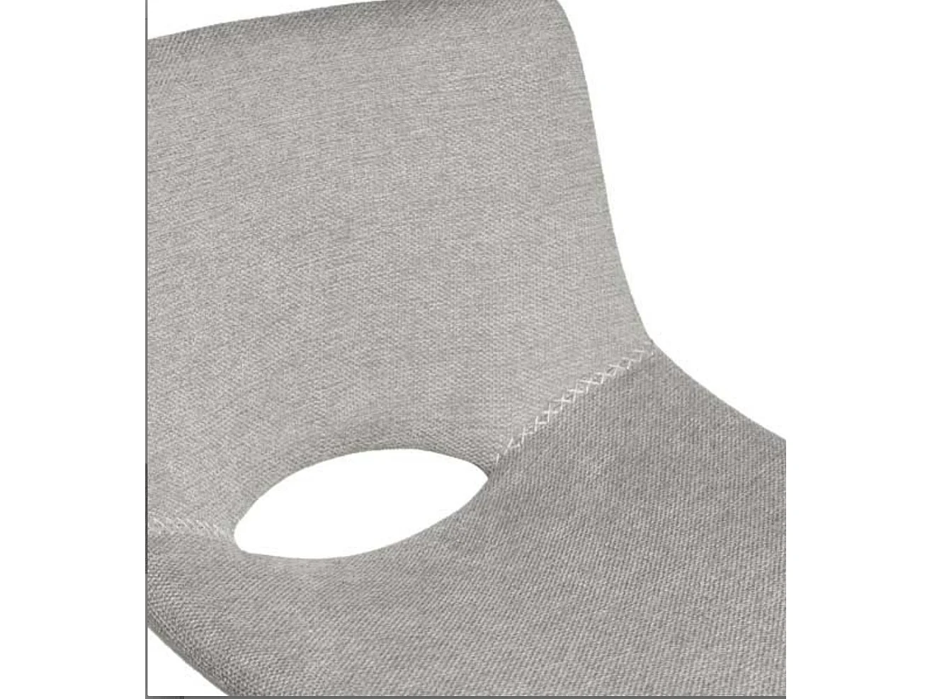 Tabouret moderne tissu avec pieds en métal noir Karane-Couleur Gris clair-Hauteur d'assise 76 cm