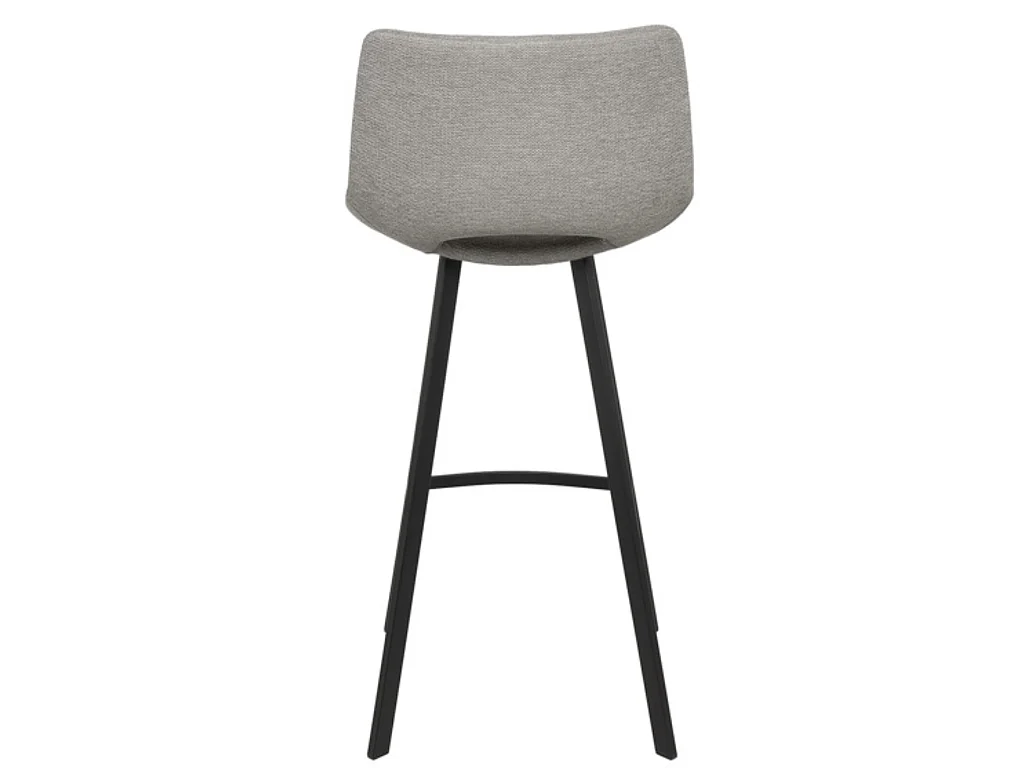Tabouret moderne tissu avec pieds en métal noir Karane-Couleur Gris clair-Hauteur d'assise 76 cm