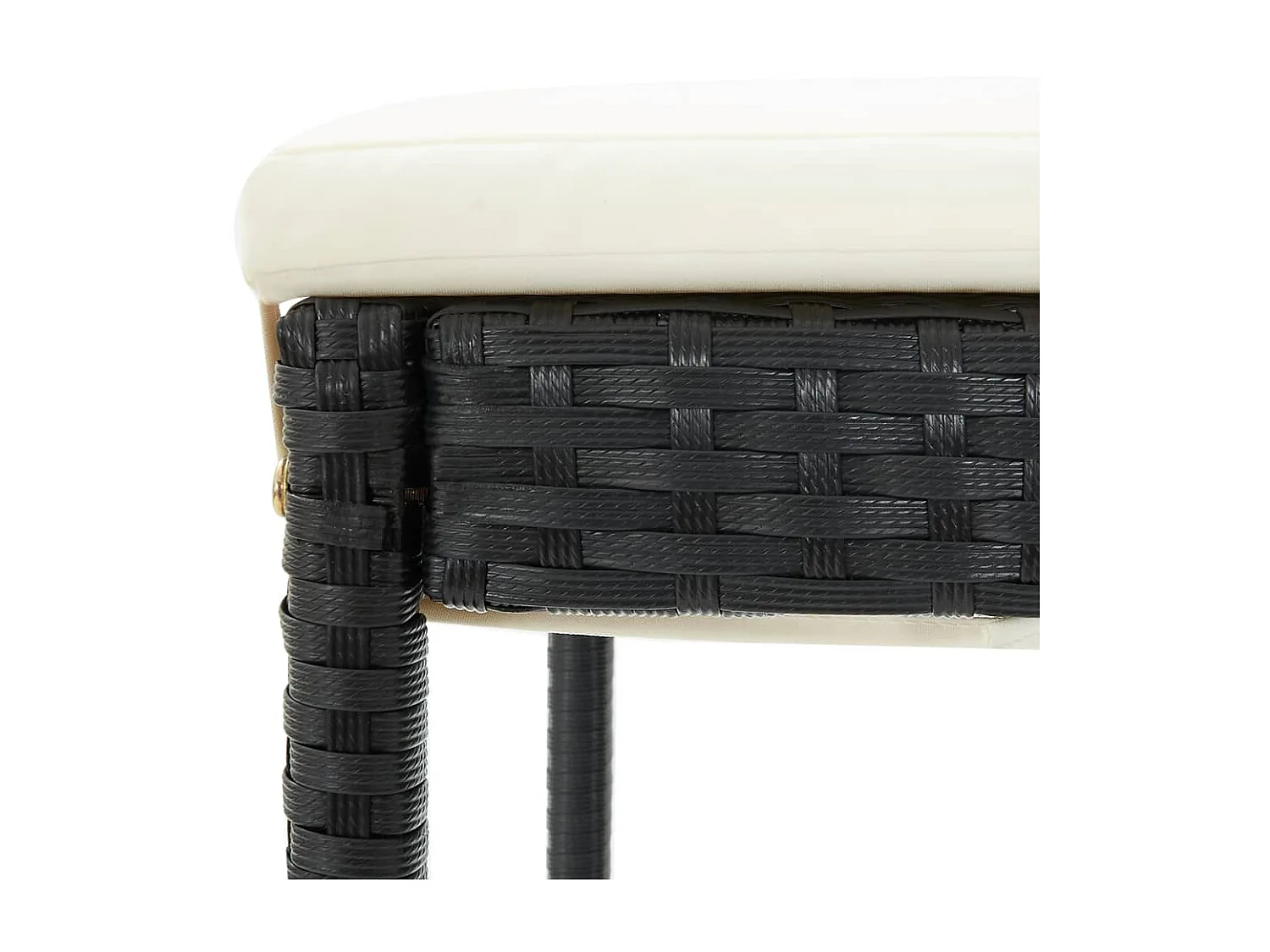 Tabourets de bar de jardin et coussins 2pcs Noir Résine tressée