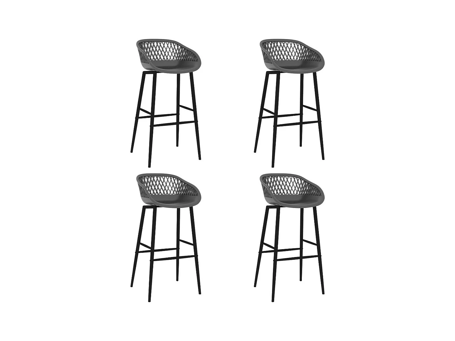 Chaises de bar 4 pcs Gris