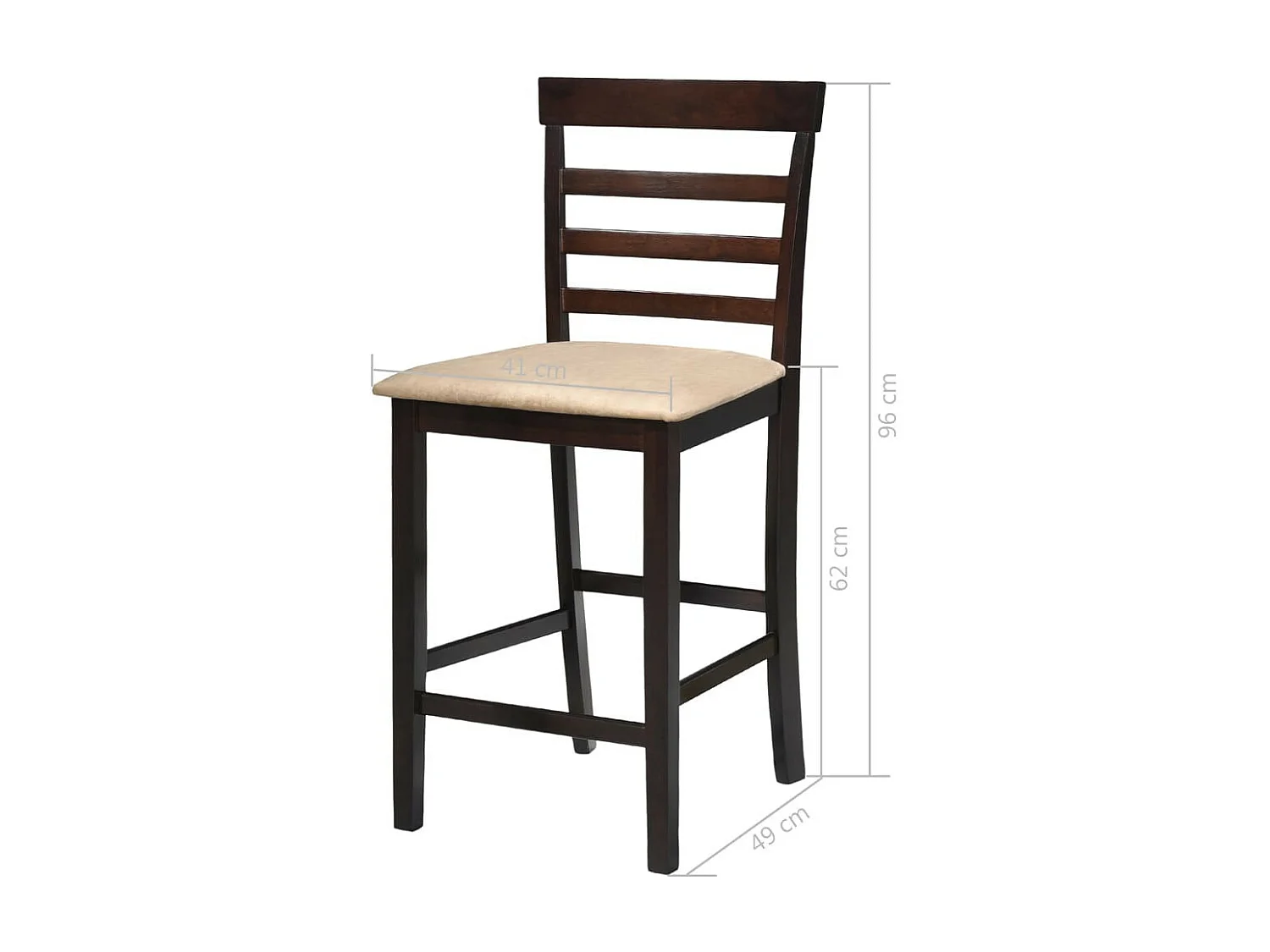 Chaises de bar 2 pcs Marron Tissu 2