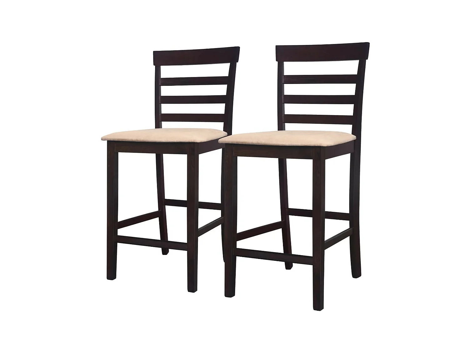 Chaises de bar 2 pcs Marron Tissu 2