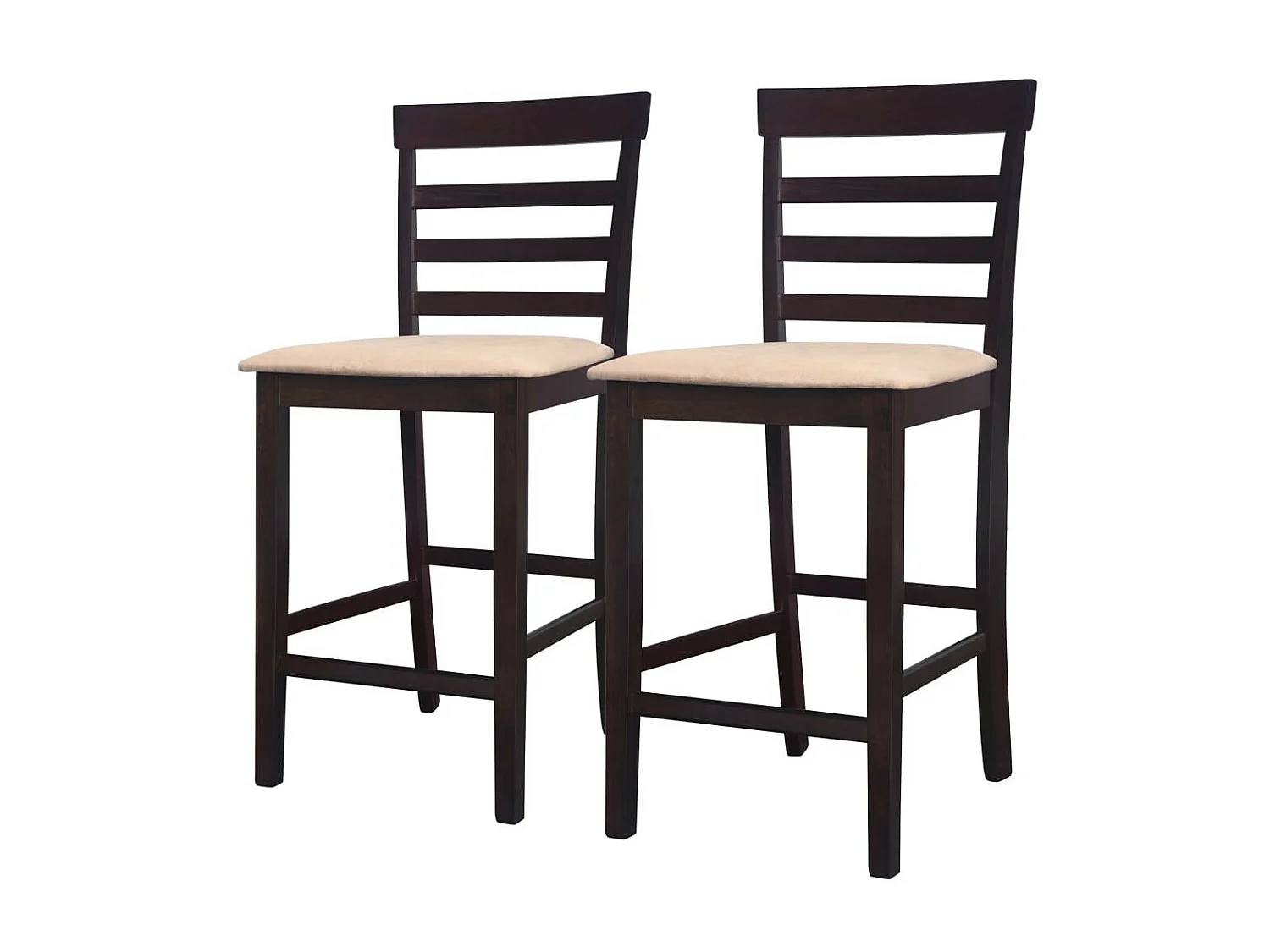 Chaises de bar 2 pcs Marron Tissu 2