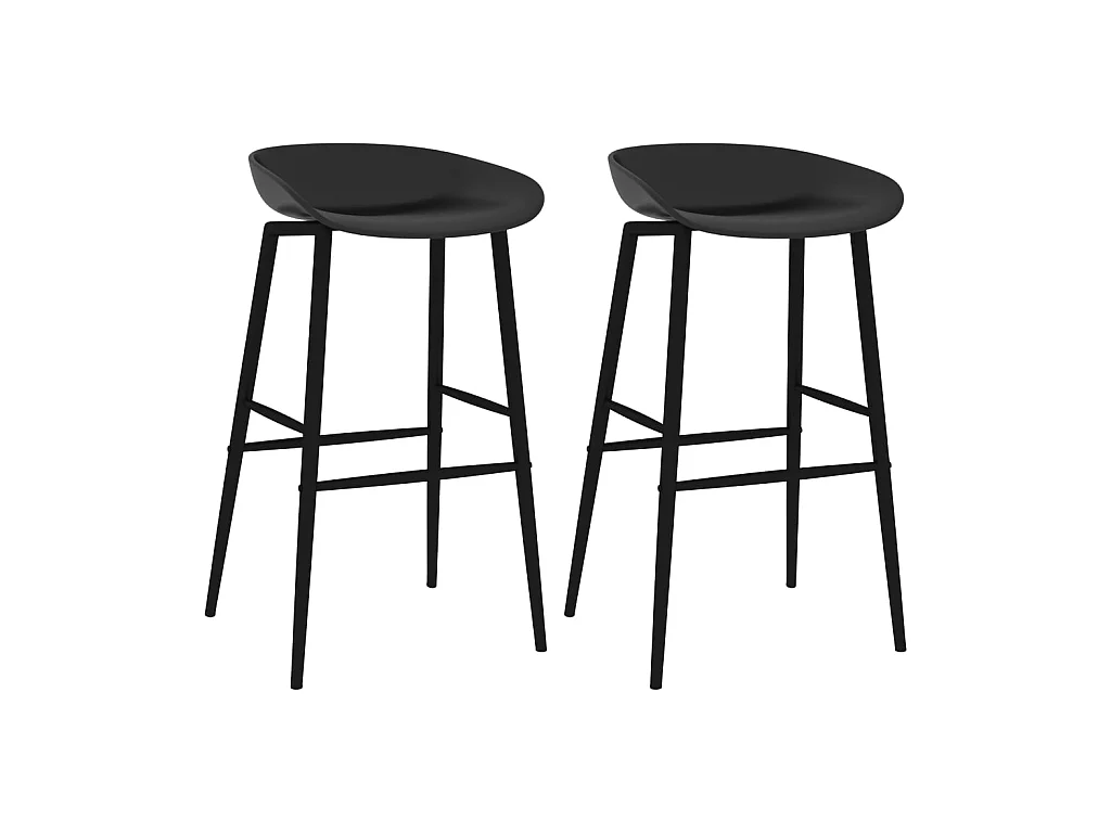 Chaises de bar 2 pcs Noir