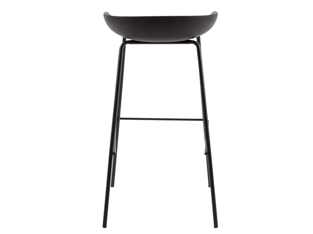 Tabouret métal et assise polypropylène Kala-Couleur Noir-Hauteur d'assise 64 cm