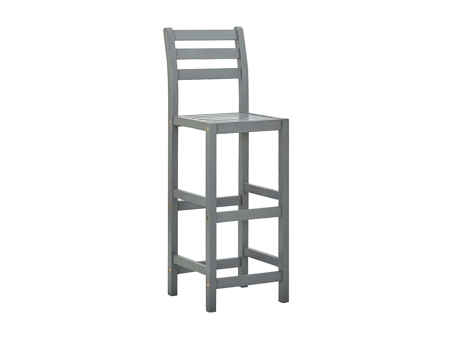 Tabourets de bar 2 pcs Gris Bois d'acacia massif