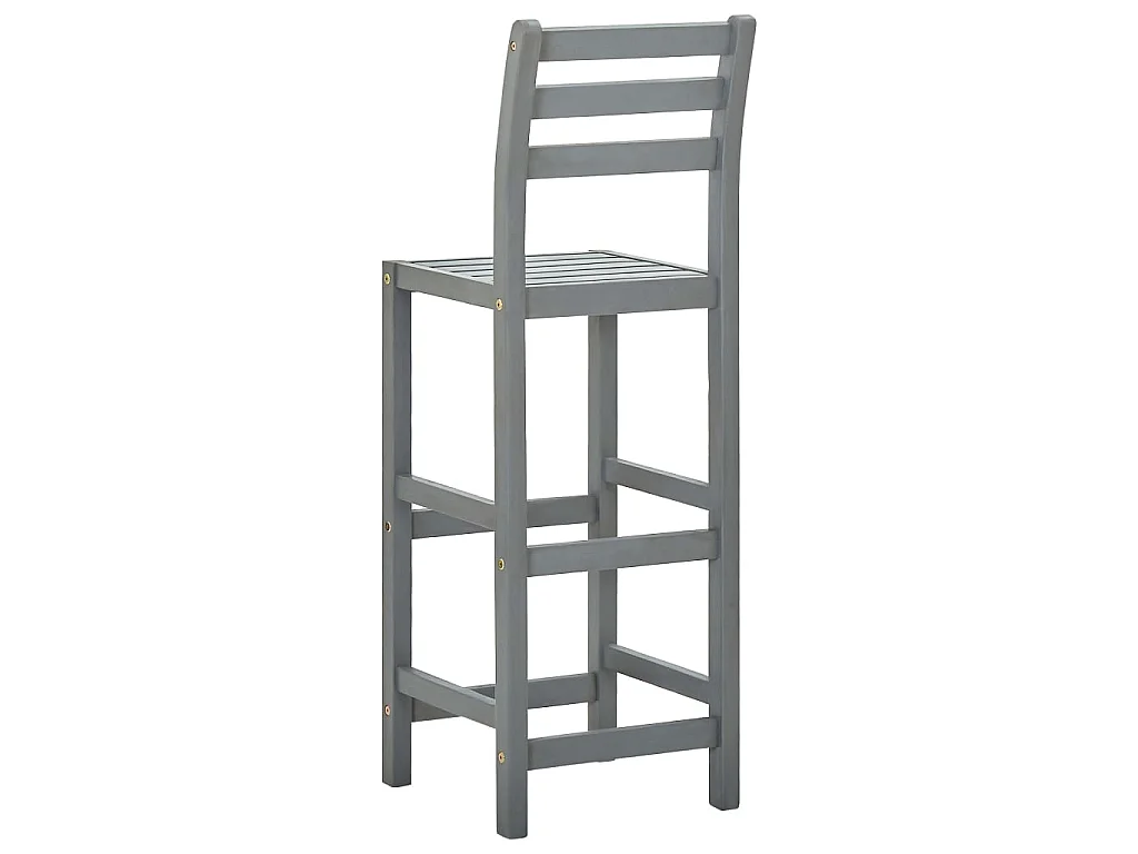 Tabourets de bar 2 pcs Gris Bois d'acacia massif