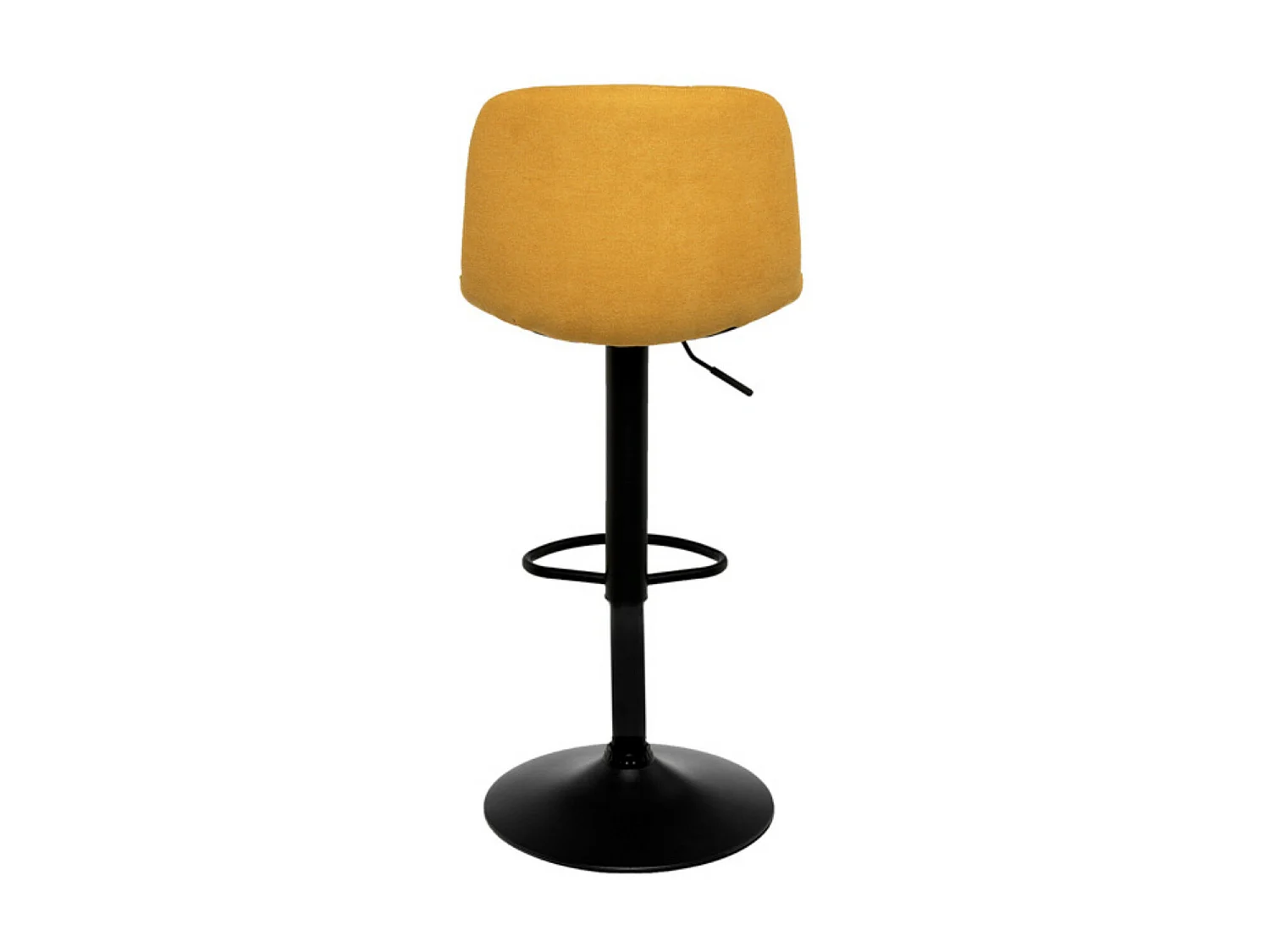 Tabouret relevable et rotatif avec assise tissu et structure métal noir Kasha-Couleur Jaune moutarde